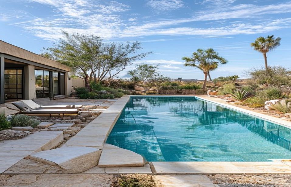 Backyard pool oasis