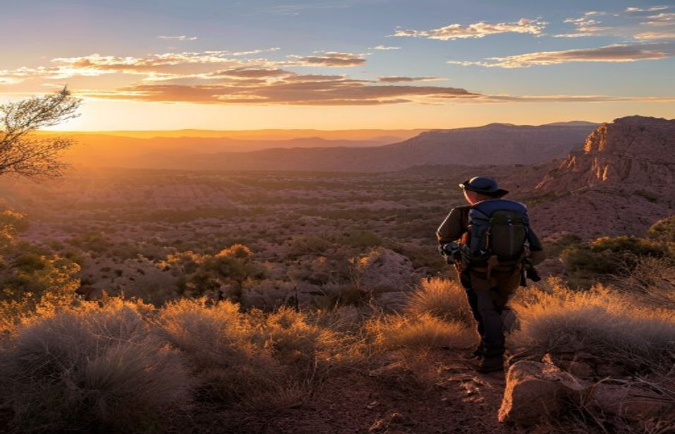 Hiker on McDowell trail