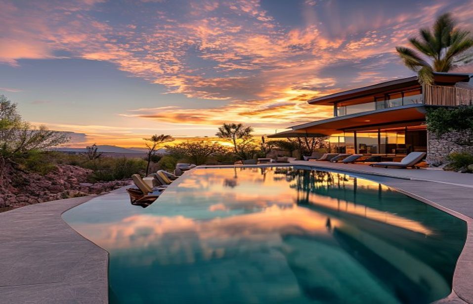 Infinity pool at sunset