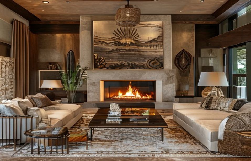 Modern Scottsdale luxury home interior after a designer remodel — kitchen and living area