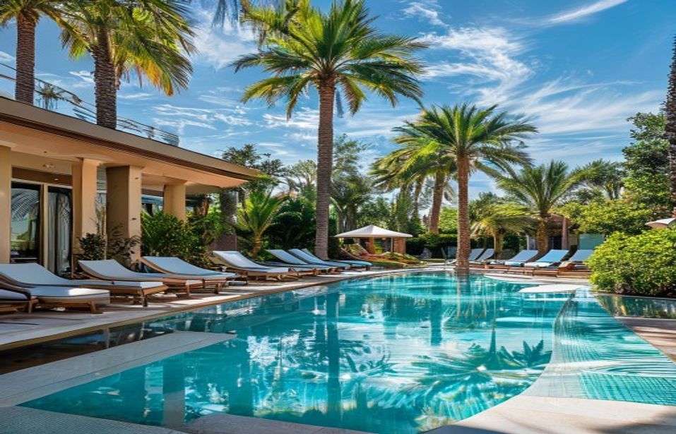 Resort-style pool deck